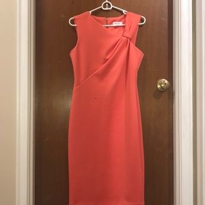 Coral Calvin Klein scuba dress